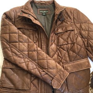 Eddie Bauer Quilted Leather Moto Jacket